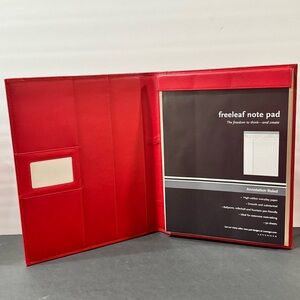 Levenger Tyler Red Leather Padfolio with Notepad 12.5 x 10 NWOB $170